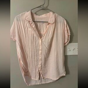 Women's Light Pink Button-Up Top